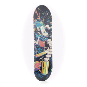 Pulsar SK8Tray Rolling Tray with 3D Dragon Design and Coffee Cup, Large Metal