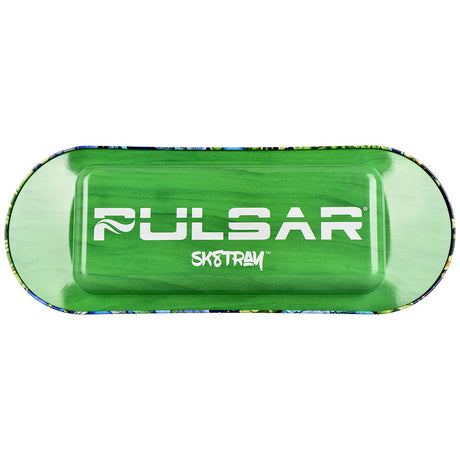 Pulsar SK8Tray Metal Rolling Tray with 3D Lid, Large Size, Top View on White Background