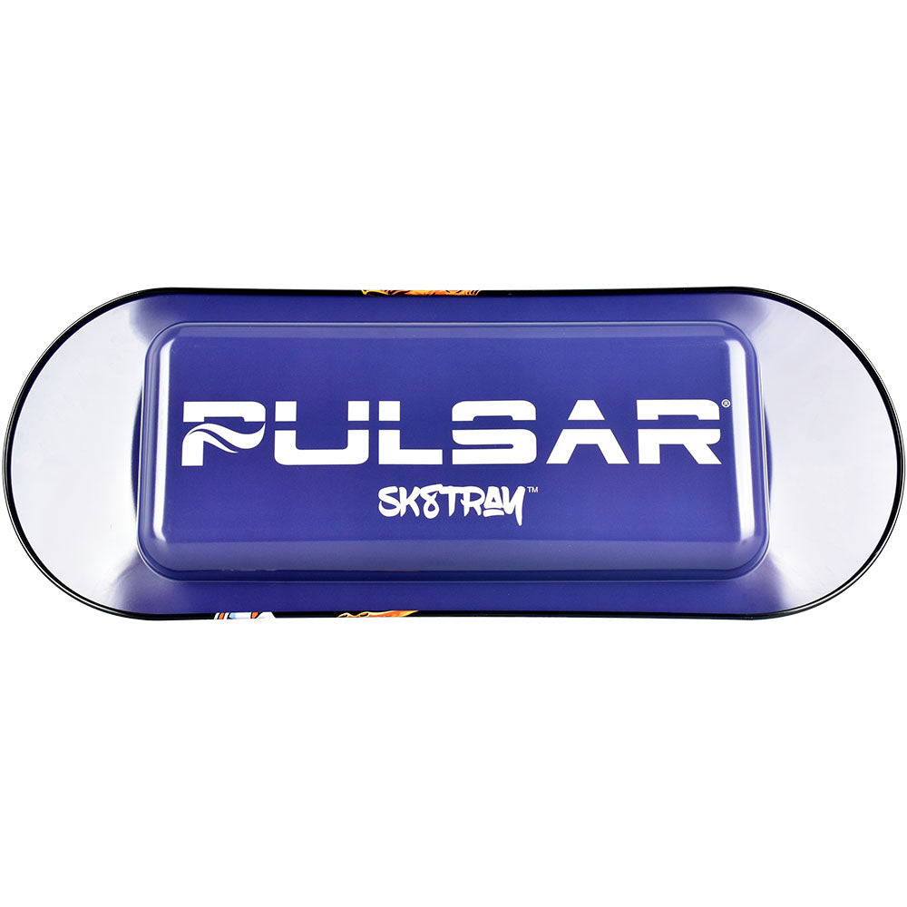 Pulsar SK8Tray Rolling Tray with 3D Lid, Star Reacher Design, Large Metal Construction, Top View