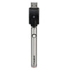 Pulsar Slim Spinner VV Twist Style Battery in Silver, 400mAh - Front View with USB Charger