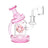 Pulsar Smoking Donuts Dab Rig, 6", 14mm Female in Pink, Borosilicate Glass, Front View
