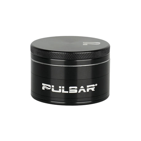 Pulsar Solid Top Aluminum Grinder, 4pc, in Black - Front View on White Background