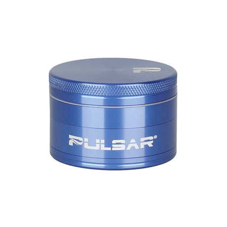 Pulsar Solid Top Aluminum Grinder in Blue, 4-piece durable metal design, isolated front view