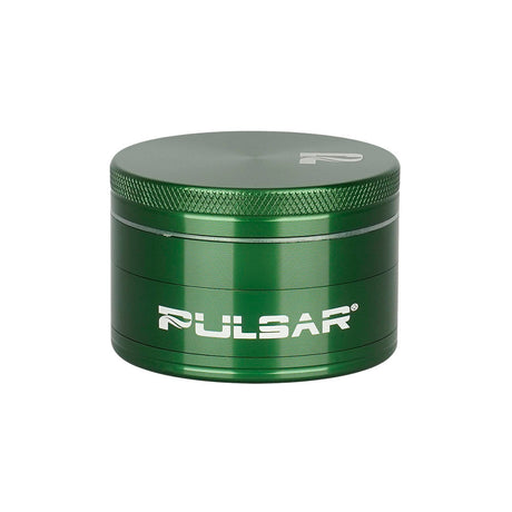 Pulsar Solid Top Aluminum Grinder in Green, 4pc with textured grip - Front View