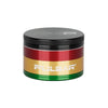 Pulsar Solid Top Aluminum Grinder, 4pc, Rasta color variant, front view on white background