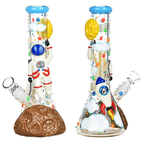Pulsar Spaceman Beaker Water Pipe, 10 inches, 14mm Female, with Astronaut Design