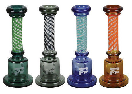 Pulsar Spiral Stand Up Hand Pipes in Assorted Colors, 4" Borosilicate Glass, Front View