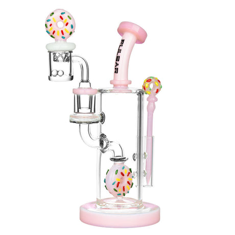 Pulsar Sprinkle Donut Dab Rig Set, 9", 14mm Female Joint, Borosilicate Glass, Front View