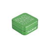Pulsar Square Grinder in Green, 2.2" Aluminum 2-Part Design, Portable, Front View on White Background