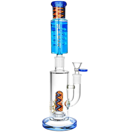 Pulsar Stackable Glycerin Water Pipe, 12.75" Black, Front View on White Background
