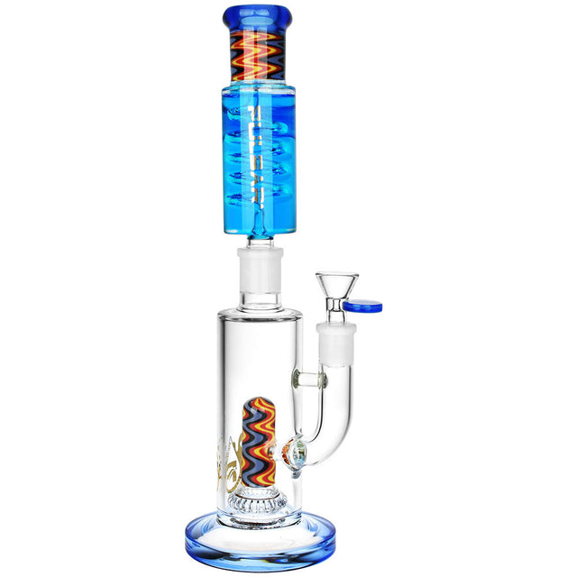 Pulsar Stackable Glycerin Water Pipe, 12.75" Black, Front View on White Background