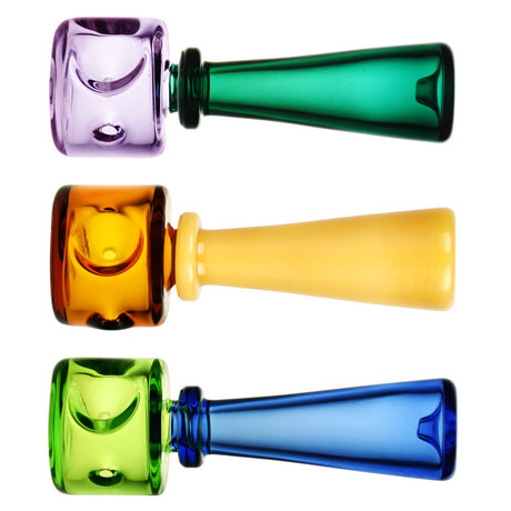 Pulsar Stacked Geometric Hand Pipes in Assorted Colors - Borosilicate Glass
