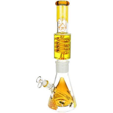 Pulsar Sweet Nectar Glycerin Beaker Water Pipe, 16" Clear Borosilicate Glass, Front View