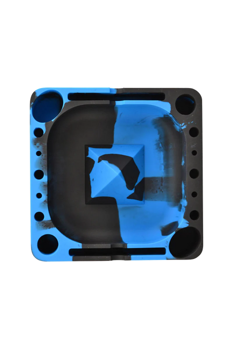 Pulsar Tap Tray in blue silicone, 5.25" x 5.25", versatile for dry herbs and concentrates