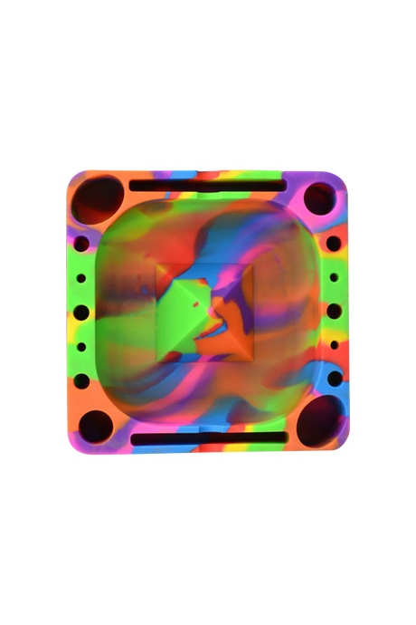 Pulsar Tap Tray in vibrant silicone, ideal for concentrates and dry herbs, top view, 5.25" x 5.25"