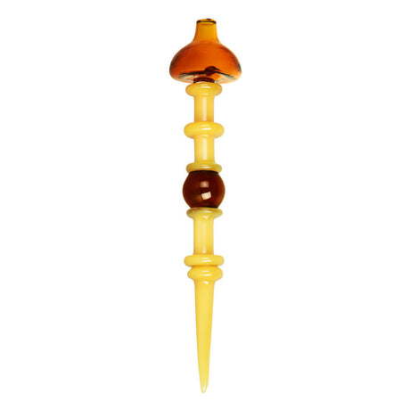 Pulsar Terp Sauce Carb Cap Dabber in Clear Borosilicate Glass, Front View on White Background