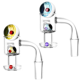 Pulsar Terp Slurp Cosmos Set, 90 Degree Quartz Bangers with Colorful Accents