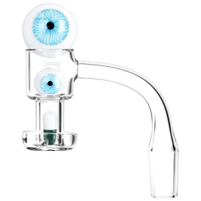 Pulsar Terp Slurper Set with Eye Design, Borosilicate Glass, Side View