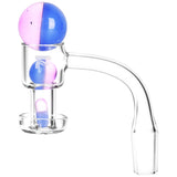 Pulsar Terp Slurper Bi-color Set with Clear Banger for Dab Rigs, Side View on White Background