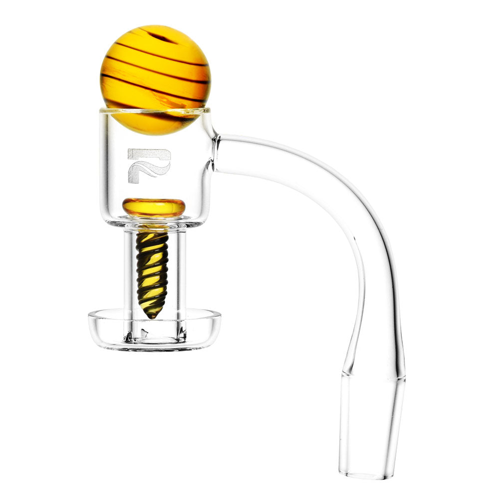Pulsar Terp Slurper Screw & Marble Set for Dab Rigs, Clear Borosilicate Glass, Side View