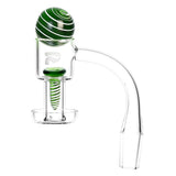 Pulsar Terp Slurper Screw & Marble Set for Dab Rigs, Clear with Green Accents, Side View