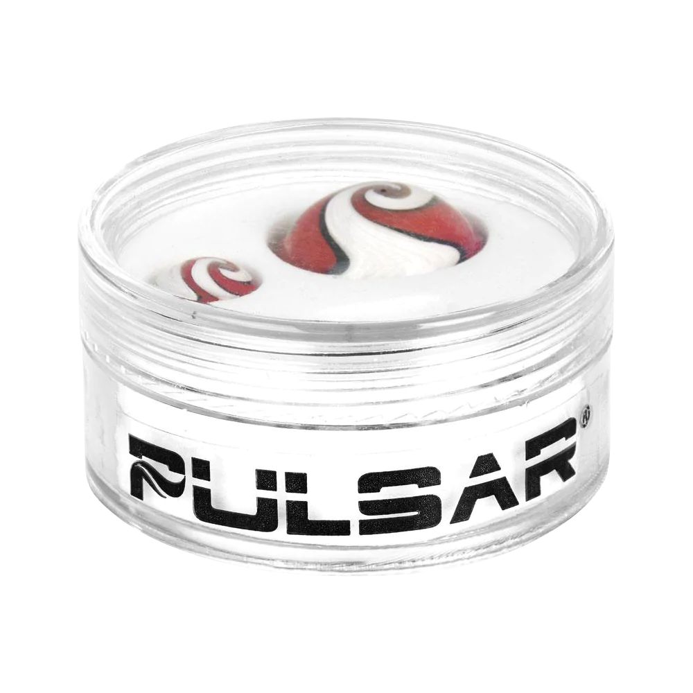 Pulsar Terp Slurper Wig Wag Set, borosilicate glass, top view on white background