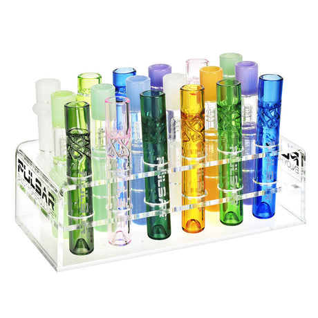 Pulsar Timeless Voyager Chillum Pipes display with assorted colors, 4-inch borosilicate glass