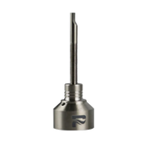 Pulsar Titanium Carb Cap with integrated Dabber, angled side view on a seamless background