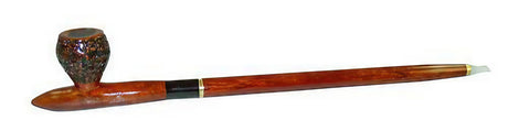 Pulsar Tobacco Pipe in Rosewood & Sassafras - Side View - 16.75" Length - For Dry Herbs