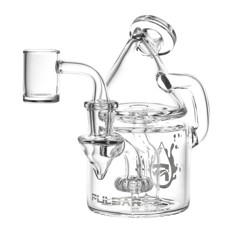 Pulsar Travel Buddy Recycler Rig - 5.5" Clear Borosilicate Glass, 14mm Female Joint, Front View