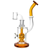 Pulsar Treasured Jewel Dab Rig, 9.25" tall, 14mm female joint, with a bent neck and clear glass