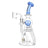 Pulsar Triple Threat Blue 3-Arm Recycler Dab Rig, 10", 14mm Female, Borosilicate Glass, Front View
