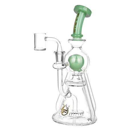 Pulsar Triple Threat 3-Arm Recycler Dab Rig in Green, 10" with 14mm Female Joint