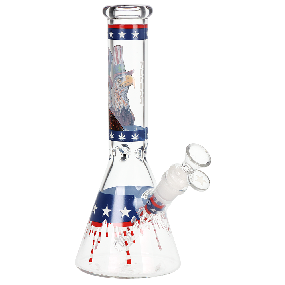 Pulsar Uncle Eagle Sam Beaker Glass Water Pipe | 9.75" | 14mm F