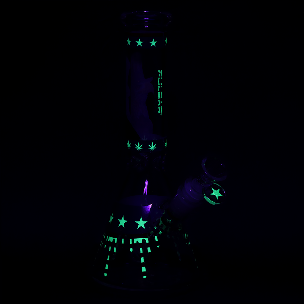 Pulsar Uncle Eagle Sam Beaker Glass Water Pipe | 9.75" | 14mm F