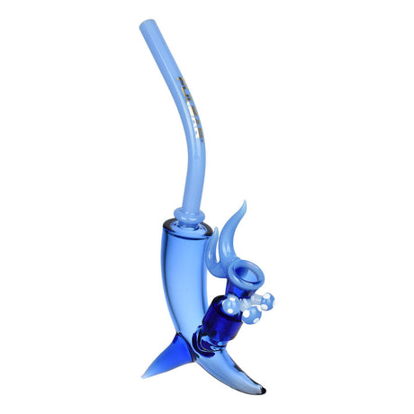 Pulsar Upright Sherlock Pipe with Shroom Bowl, 9.25" in Blue, Borosilicate Glass, Side View