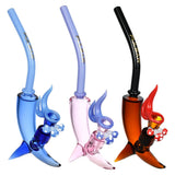 Pulsar Upright Sherlock Pipes with Shroom Bowls in Blue, Pink, and Amber, 9.25" Tall