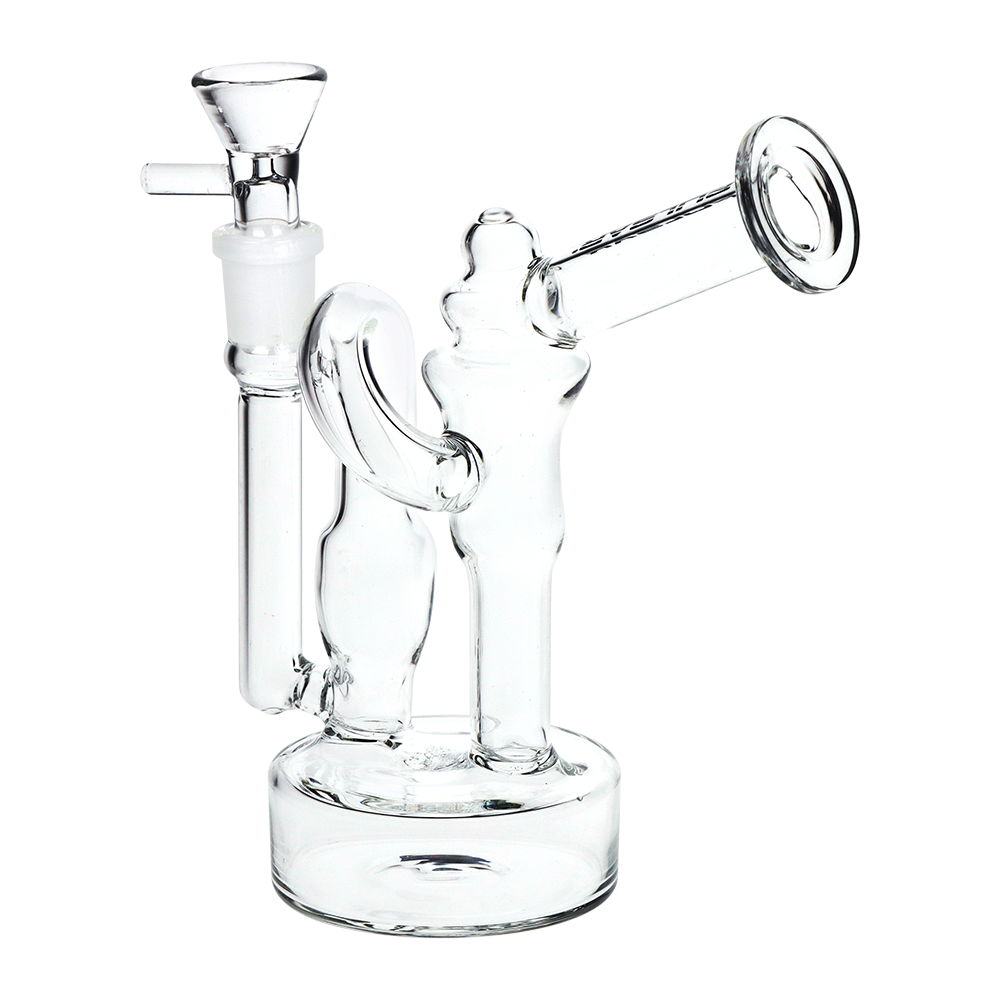 Recycler water pipe from Pulsar in assorted colors with an angled mouthpiece and a 14mm female joint