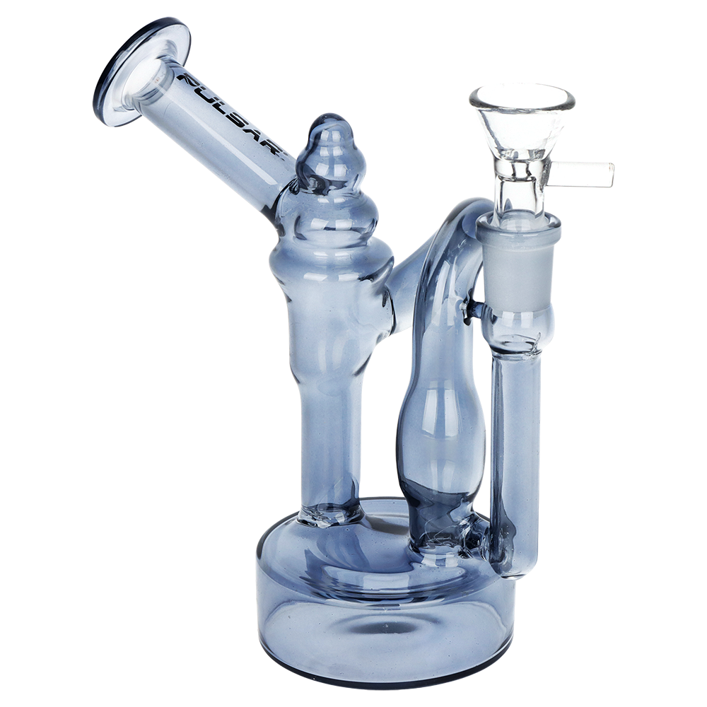 Pulsar Upside Down recycler glass water pipe for dry herb, 3 pack with 14mm male slides in the box
