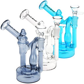 Pulsar Upside Down 6 inch recycler bong 3 pack, borosilicate glass water pipe with a puck base