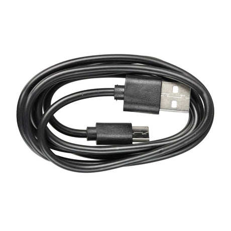 Pulsar USB-C Charging Cable for Vaporizers, Black, Coiled neatly, Top View