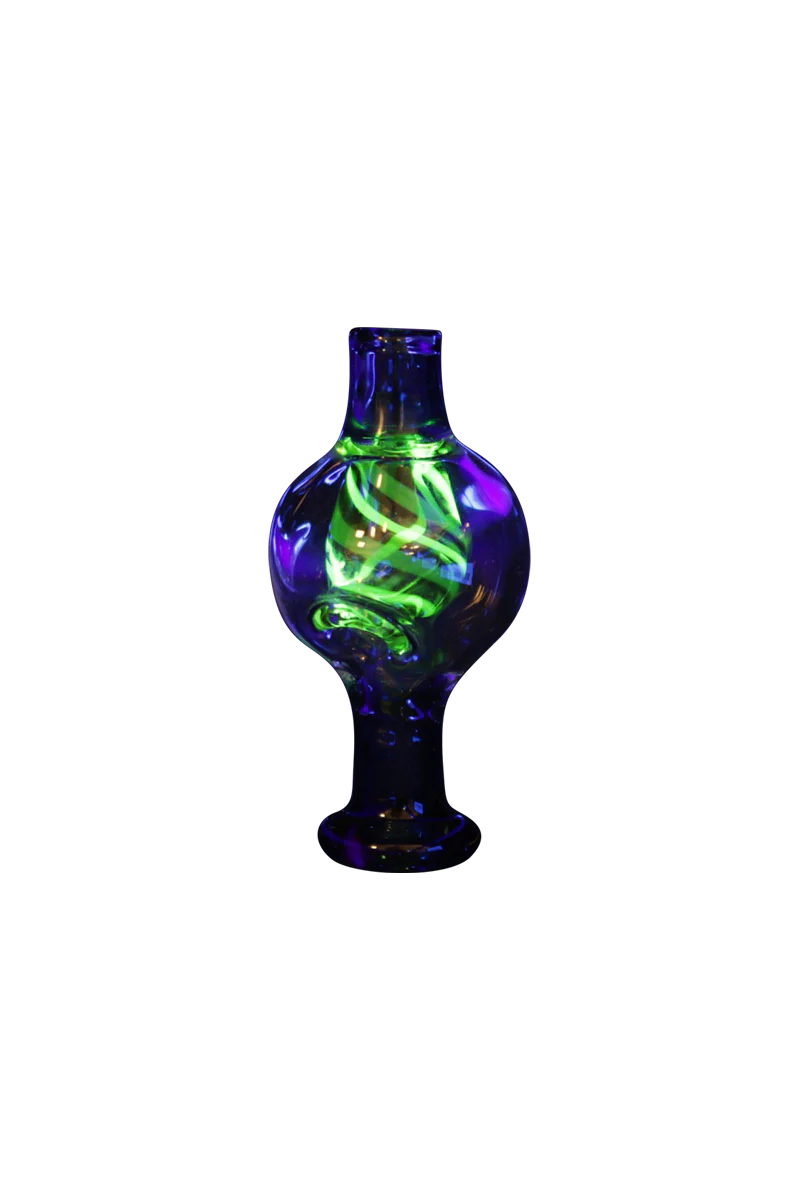 Pulsar UV Bubble Swirl Carb Cap, Borosilicate Glass, UV Reactive Design, Front View