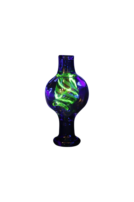 Pulsar UV Bubble Swirl Carb Cap, Borosilicate Glass, UV Reactive Design, Front View