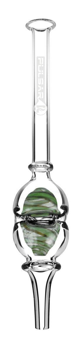 Pulsar UV Bubble Vapor Straw front view, portable 8" borosilicate glass dab straw for concentrates