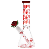 Pulsar Valentine's Hearts 'n' Roses Glass Herb Pipe Duo | 10" | 14mm F