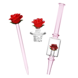 Pulsar Valentine's Rose Glass Dab Rig Set | 8.25" | 14mm F