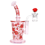 Pulsar Valentine's Rose Glass Dab Rig Set | 8.25" | 14mm F