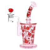 Pulsar Valentine's Rose Glass Dab Rig Set | 8.25" | 14mm F