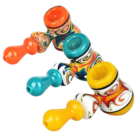 Pulsar Vivid Visions Hammer Bubblers with Swirl Design, Borosilicate Glass, Multiple Angles