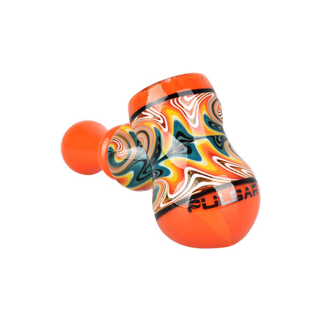 Pulsar Vivid Visions Hammer Bubbler Pipe with colorful swirl design on white background